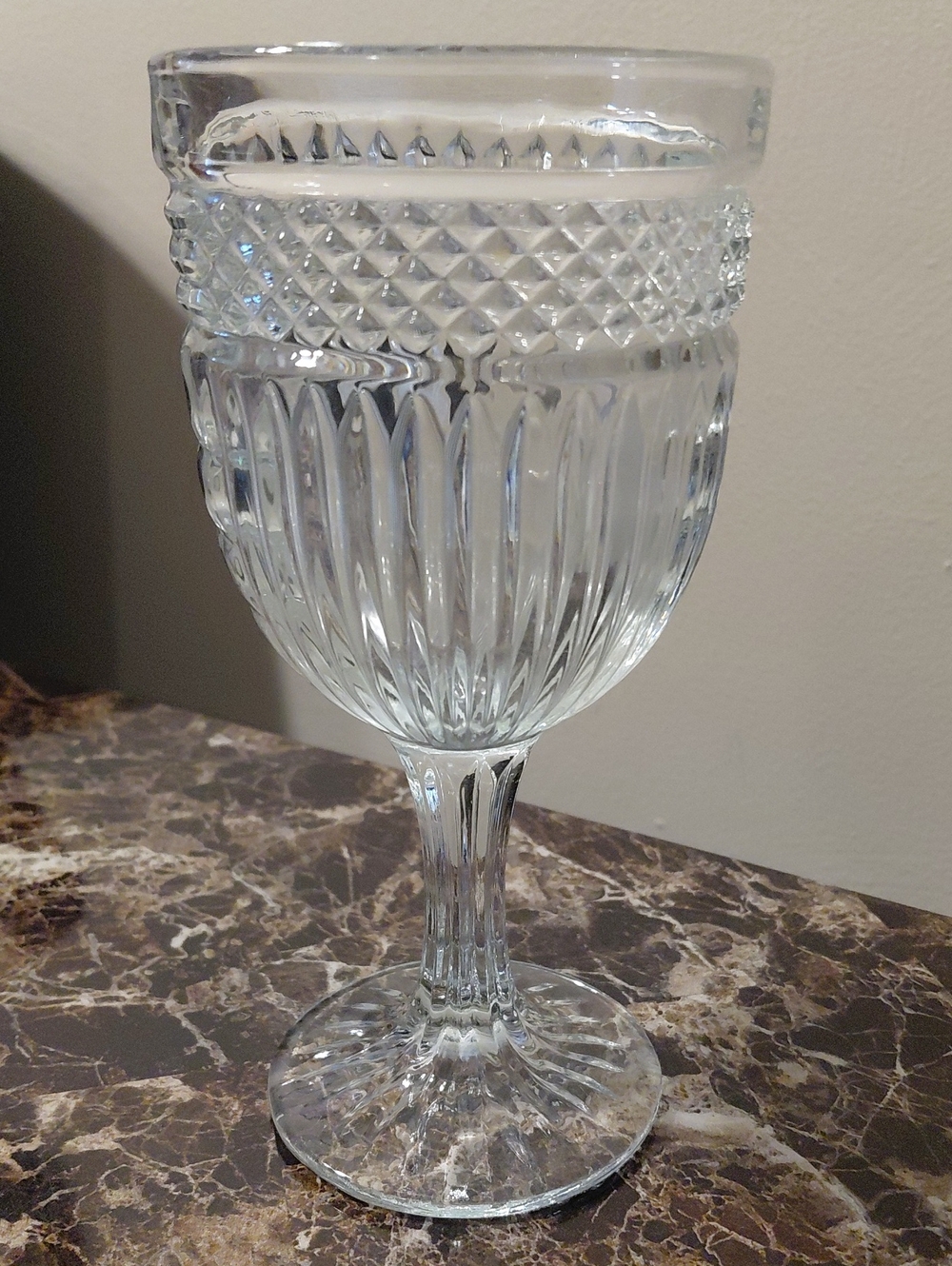 Vintage Libbey Glass Co. Radiant Clear Glass 12 oz Water Goblet